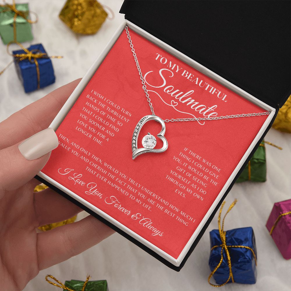 Soulmate Necklace With Message Card, Soulmate Birthday, Soulmate Anniversary, Soulmate Christmas, Jewelry Necklace, Forever Love Necklace