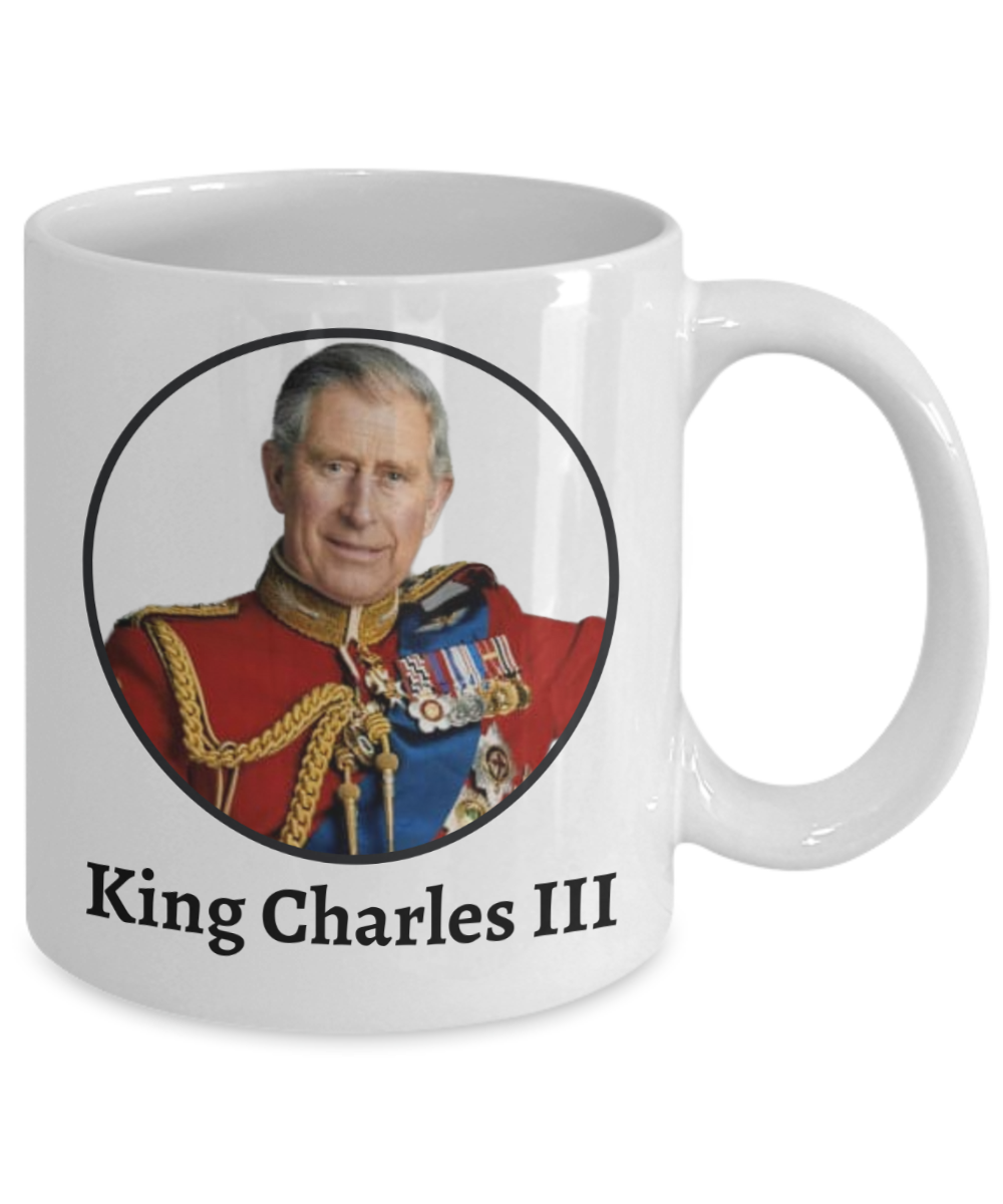 King Charles III Coronation Coffee Mug - RIP Queen Elizabeth II Commemorative Memorial Ceramic Tea Cup - Hail King Charles III