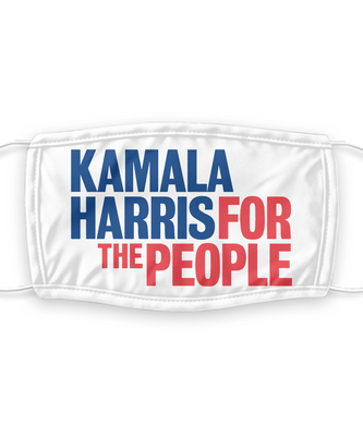 Kamala Harris For The People Face Mask - Joe Biden Harris 2020 Presidential Election Face Cover - Reusable, Washable W/ Filter - 7 Layer Mask