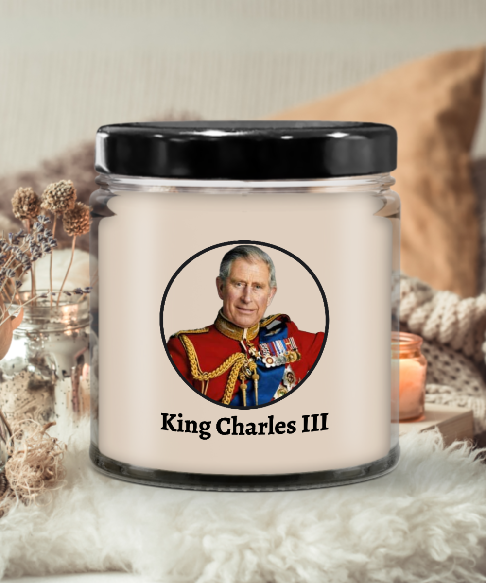 King Charles III Coronation Soy Candle - RIP Queen Elizabeth II Commemorative Memorial Candle - Hail King Charles III