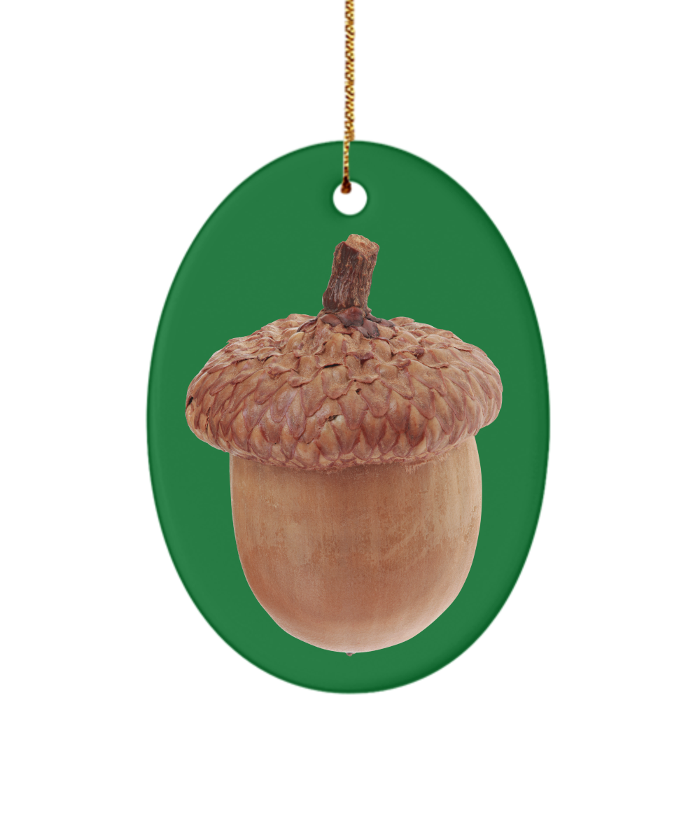 Acorn Ornament - Acorn Decor - Fall Home Decor - Circle Oval Ceramic Acorn Ornaments