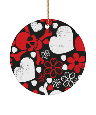 Skull Hearts Ornament