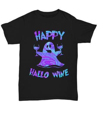 Happy Hallo Wine Shirt Unisex Men and Women - Happy Hallowine Shirt - Retro Halloween Shirt - Halloween Clothes