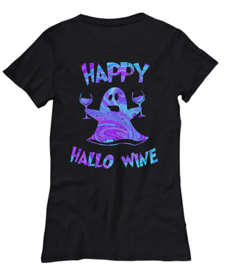Happy Hallo Wine Shirt - Happy Hallowine Shirt - Retro Halloween Shirt - Halloween Clothes for Women