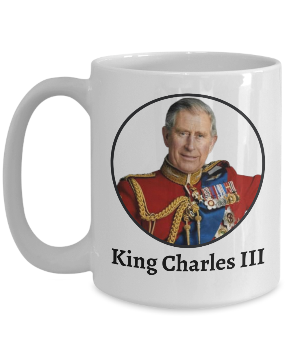King Charles III Coronation Coffee Mug - RIP Queen Elizabeth II Commemorative Memorial Ceramic Tea Cup - Hail King Charles III