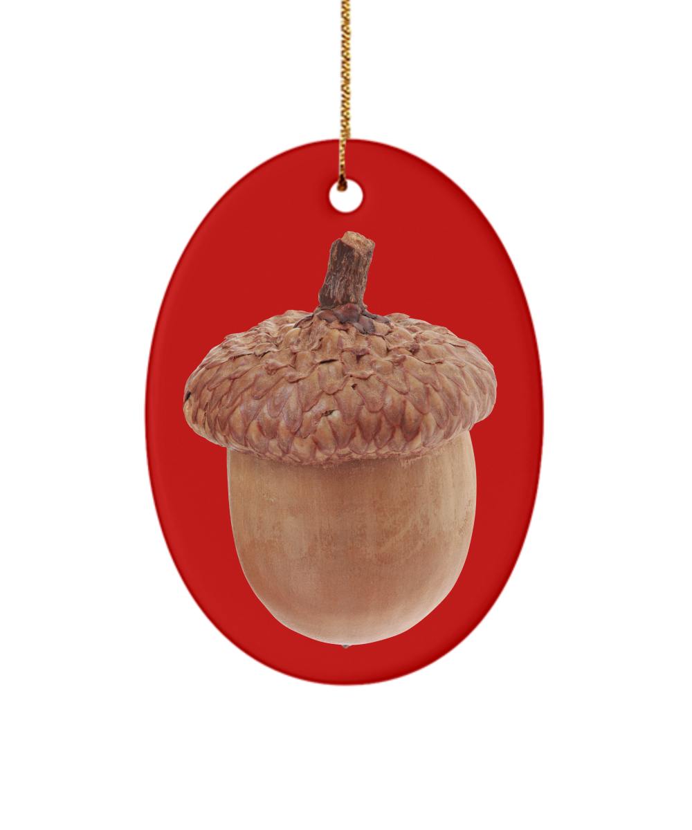 Acorn Ornament - Acorn Decor - Fall Home Decor - Circle Oval Ceramic Acorn Ornaments