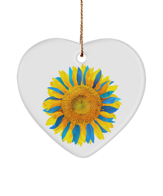 Ukraine Ornament - Ukraine Sunflower Ceramic Flag Ornament