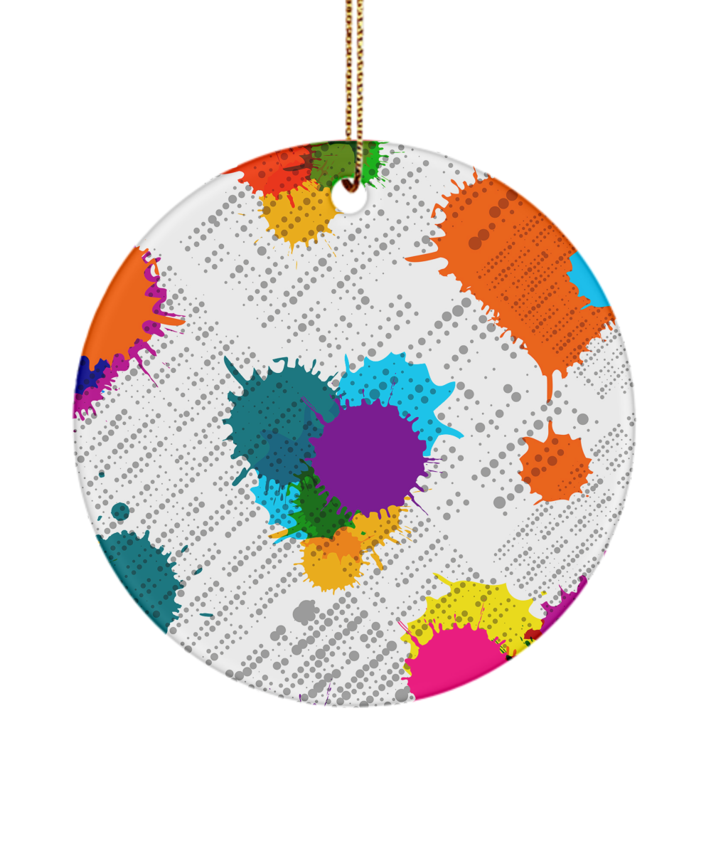 Heart Color Printed Pattern Ornaments