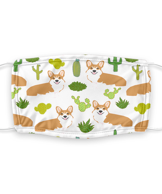 Corgi Face Mask - Reusable, Washable w/ Filter - 7 Layers Germ Protection