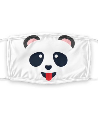 Panda Face Mask - Panda Bear Face Covering - Reusable, Washable w/ Filter - 7 Layers Germ Protection