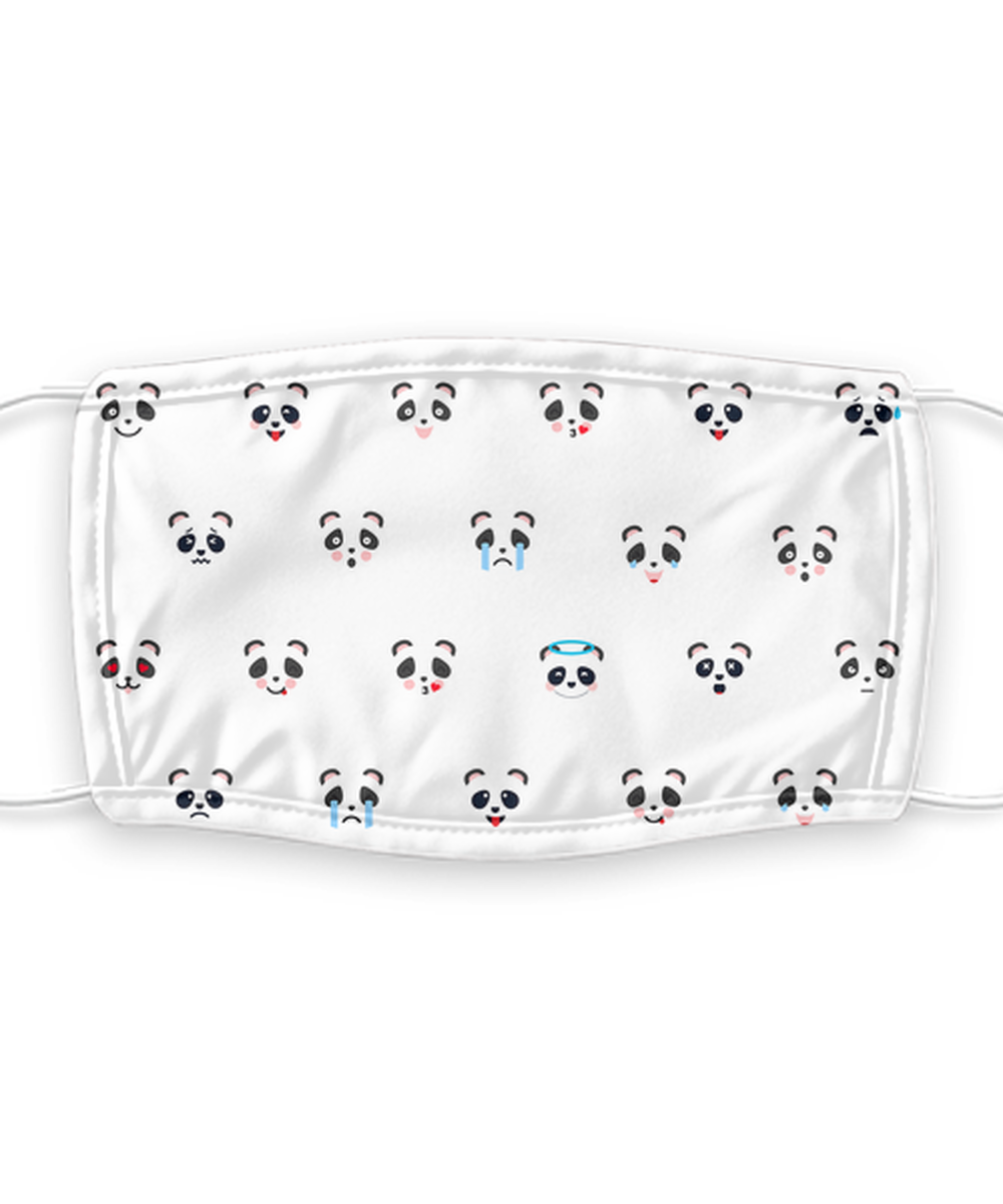 Panda Face Mask - Panda Bear Face Covering - Reusable, Washable w/ Filter - 7 Layers Germ Protection