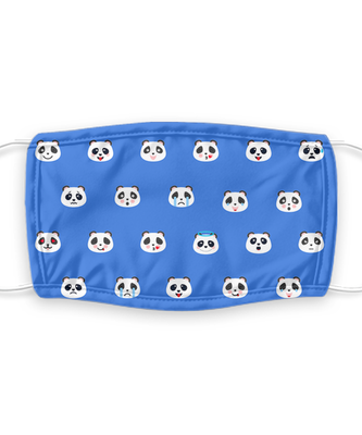 Panda Face Mask - Panda Bear Face Covering - Reusable, Washable w/ Filter - 7 Layers Germ Protection