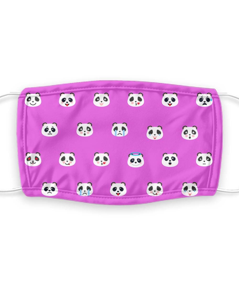 Panda Face Mask - Panda Bear Face Covering - Reusable, Washable w/ Filter - 7 Layers Germ Protection