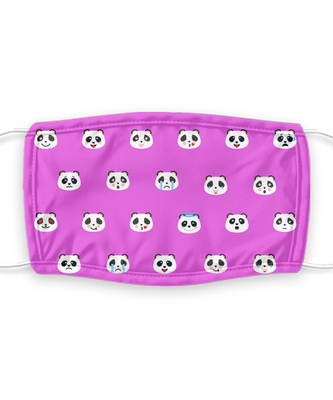 Panda Face Mask - Panda Bear Face Covering - Reusable, Washable w/ Filter - 7 Layers Germ Protection