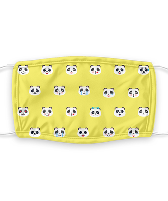 Panda Face Mask - Panda Bear Face Covering - Reusable, Washable w/ Filter - 7 Layers Germ Protection