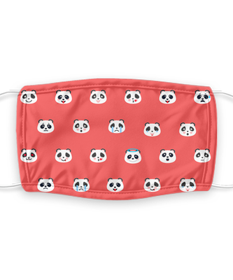 Panda Face Mask - Panda Bear Face Covering - Reusable, Washable w/ Filter - 7 Layers Germ Protection