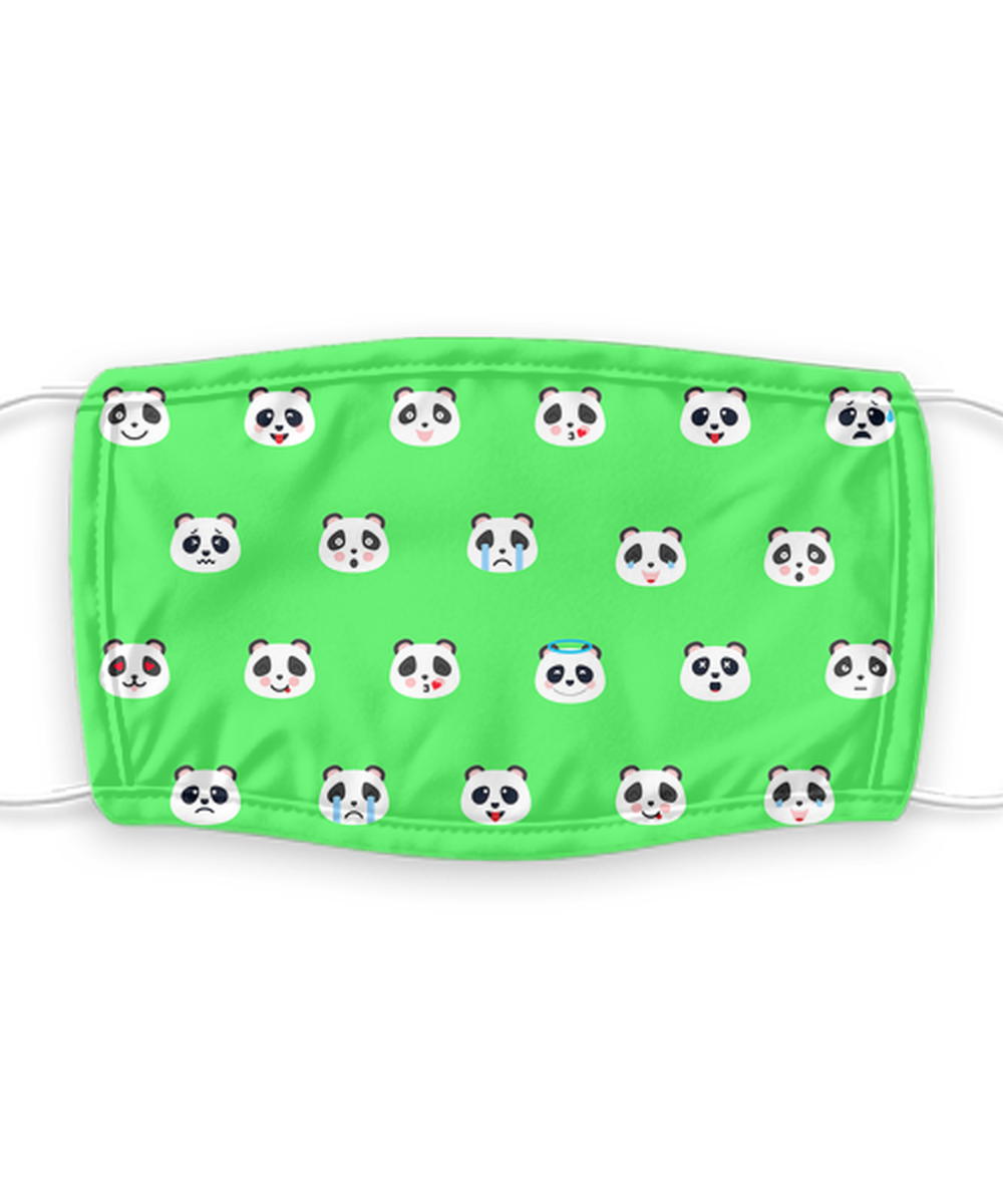 Panda Face Mask - Panda Bear Face Covering - Reusable, Washable w/ Filter - 7 Layers Germ Protection