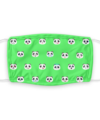 Panda Face Mask - Panda Bear Face Covering - Reusable, Washable w/ Filter - 7 Layers Germ Protection