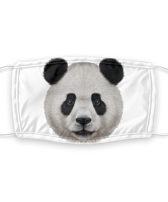 Panda Face Mask - Panda Bear Face Covering - Reusable, Washable w/ Filter - 7 Layers Germ Protection