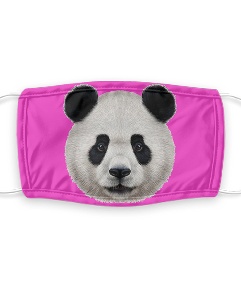 Panda Face Mask - Panda Bear Face Covering - Reusable, Washable w/ Filter - 7 Layers Germ Protection
