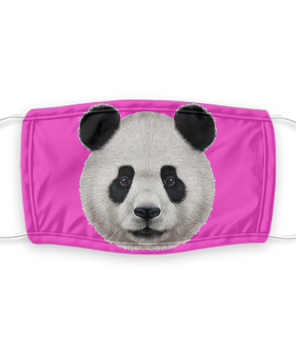 Panda Face Mask - Panda Bear Face Covering - Reusable, Washable w/ Filter - 7 Layers Germ Protection