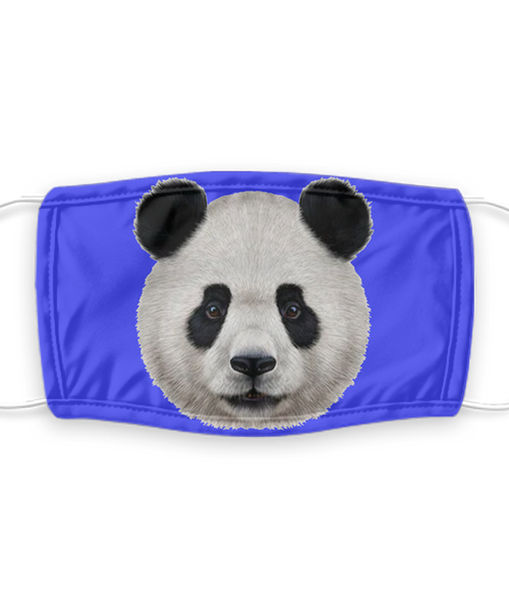 Panda Face Mask - Panda Bear Face Covering - Reusable, Washable w/ Filter - 7 Layers Germ Protection