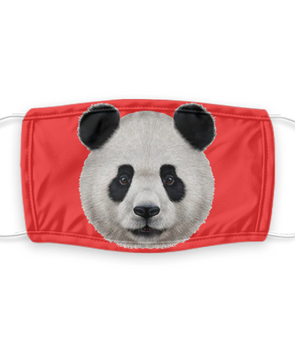 Panda Face Mask - Panda Bear Face Covering - Reusable, Washable w/ Filter - 7 Layers Germ Protection