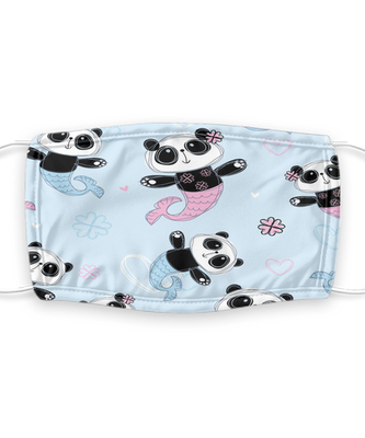 Panda Face Mask - Panda Bear Face Covering - Reusable, Washable w/ Filter - 7 Layers Germ Protection
