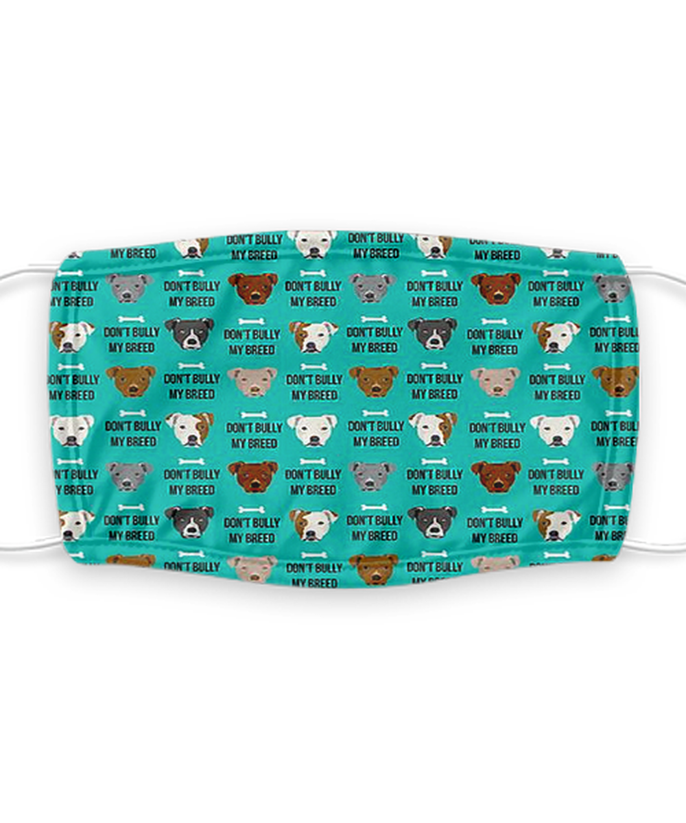 Pitt Bull Face Mask - Pit Bull Dog Lovers Face Covering - Reusable, Washable w/ Filter - 7 Layers Germ Protection