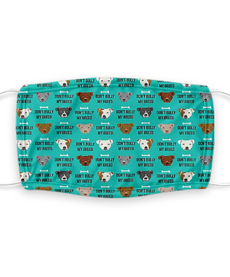 Pitt Bull Face Mask - Pit Bull Dog Lovers Face Covering - Reusable, Washable w/ Filter - 7 Layers Germ Protection