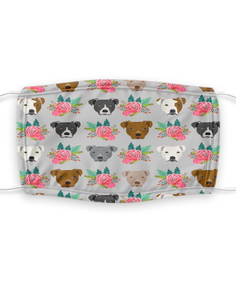 Pitt Bull Face Mask - Pit Bull Dog Lovers Face Covering - Reusable, Washable w/ Filter - 7 Layers Germ Protection
