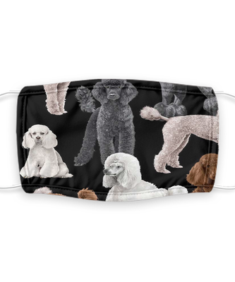 Poodle Face Mask - Poodle Dog Lovers Face Covering - Reusable, Washable w/ Filter - 7 Layers Germ Protection