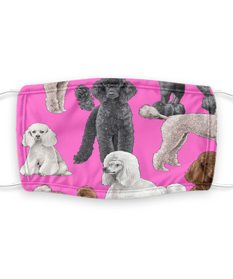 Poodle Face Mask - Poodle Dog Lovers Face Covering - Reusable, Washable w/ Filter - 7 Layers Germ Protection