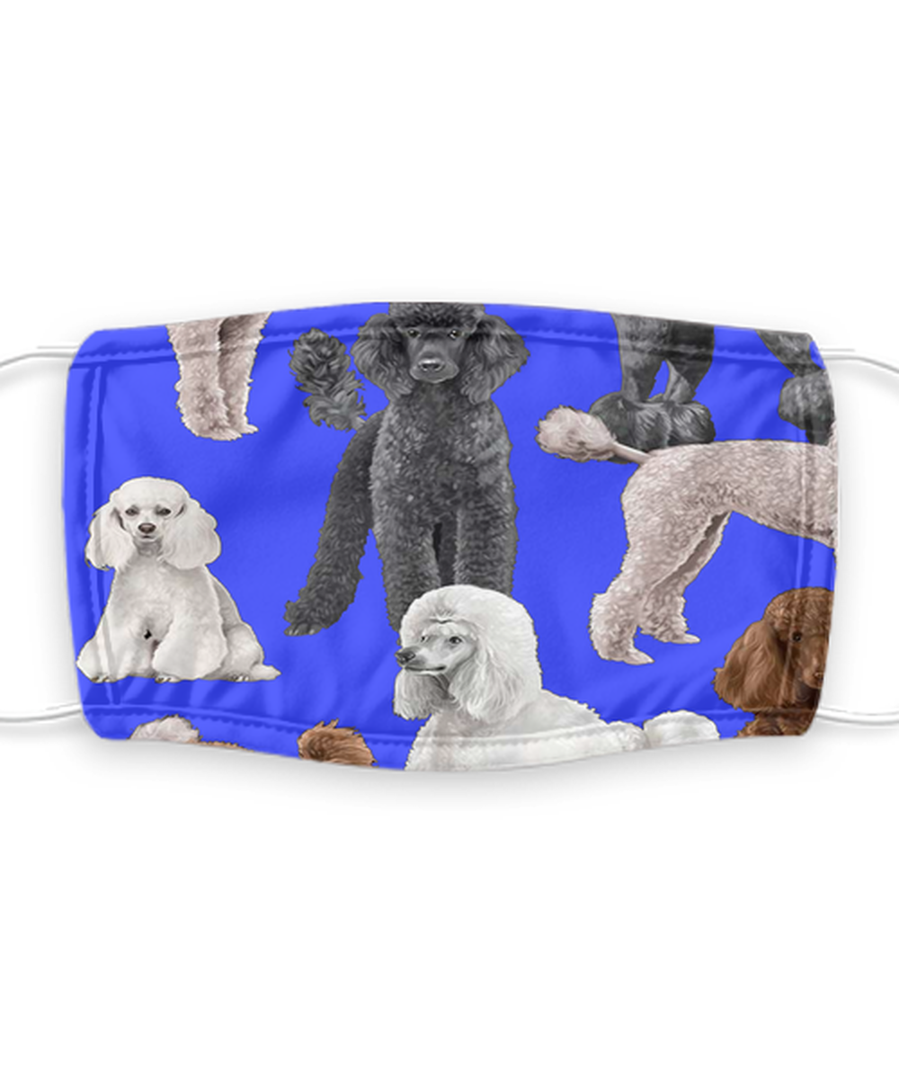 Poodle Face Mask - Poodle Dog Lovers Face Covering - Reusable, Washable w/ Filter - 7 Layers Germ Protection