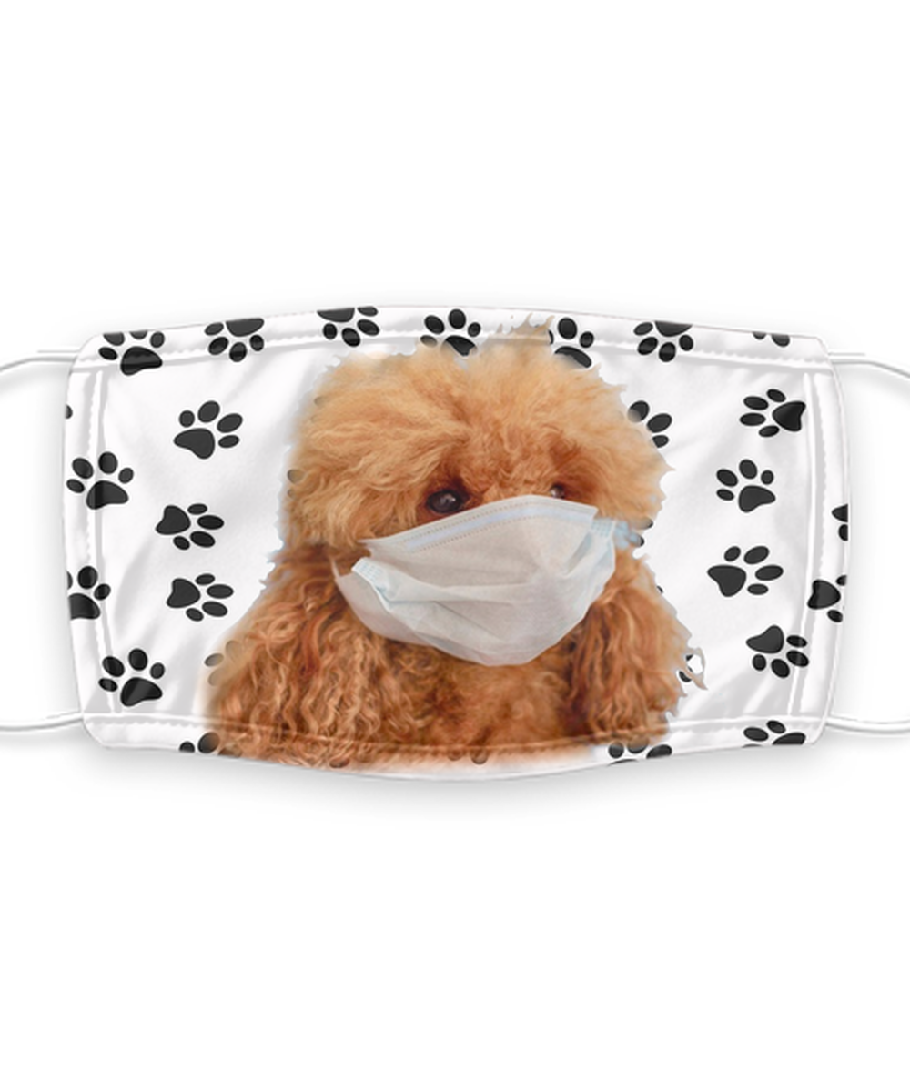 Poodle Face Mask - Poodle Dog Lovers Face Covering - Reusable, Washable w/ Filter - 7 Layers Germ Protection
