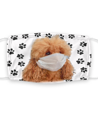 Poodle Face Mask - Poodle Dog Lovers Face Covering - Reusable, Washable w/ Filter - 7 Layers Germ Protection