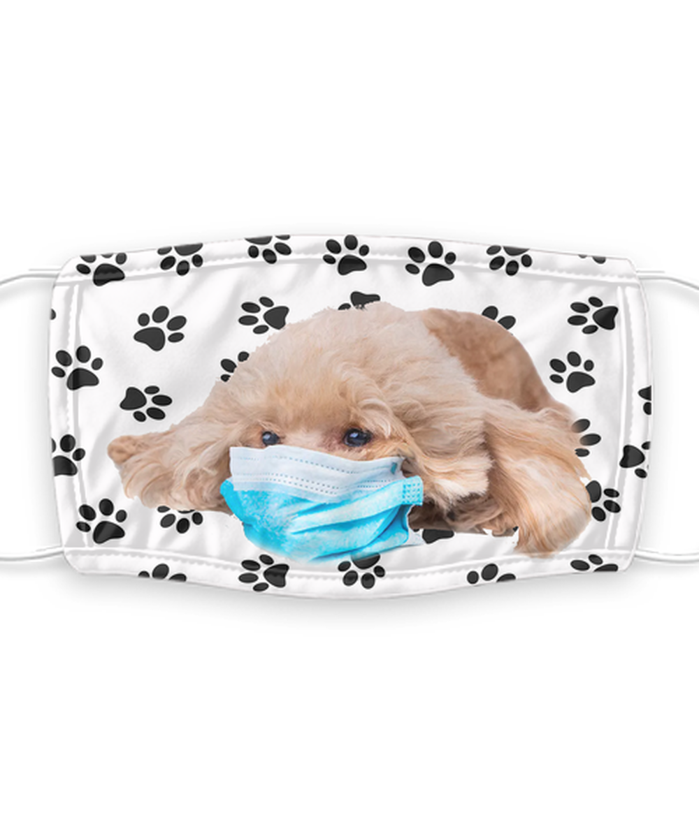 Poodle Face Mask - Poodle Dog Lovers Face Covering - Reusable, Washable w/ Filter - 7 Layers Germ Protection