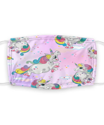 Unicorn Face Masks - Reusable, Washable w/ Filter - 7 Layers Germ Protection - For Her - For Women - For Girl