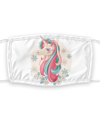 Unicorn Face Masks - Reusable, Washable w/ Filter - 7 Layers Germ Protection - For Her - For Women - For Girl