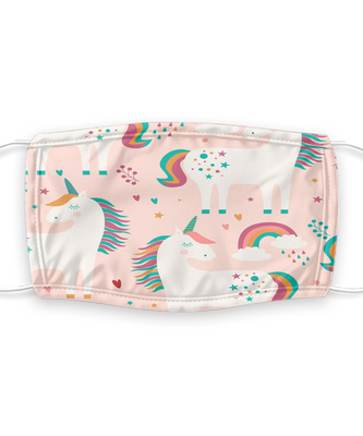 Unicorn Face Masks - Reusable, Washable w/ Filter - 7 Layers Germ Protection - For Her - For Women - For Girl