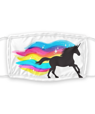 Unicorn Face Masks - Reusable, Washable w/ Filter - 7 Layers Germ Protection - For Her - For Women - For Girl