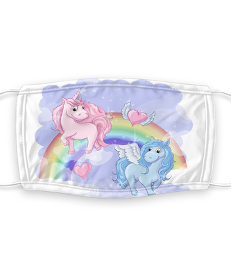 Unicorn Face Masks - Reusable, Washable w/ Filter - 7 Layers Germ Protection - For Her - For Women - For Girl
