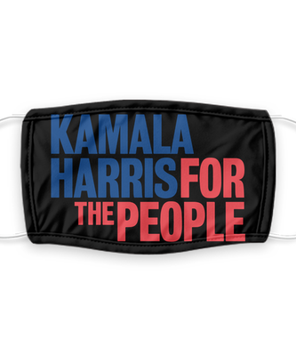 Kamala Harris For The People Face Mask - Biden Harris 2020 Presidential Election Face Cover - Reusable, Washable w/ Filter - 7 Layers Germ Protection