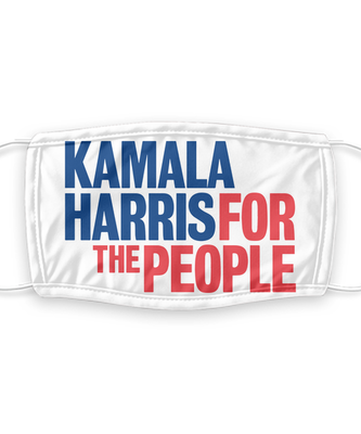 Kamala Harris For The People Face Mask - Biden Harris 2020 Presidential Election Face Cover - Reusable, Washable w/ Filter - 7 Layers Germ Protection