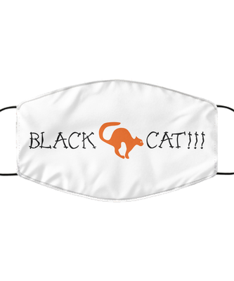 Halloween Face Mask - Horror Mask - Reusable & Washable 2 Layers Germ Protection - Black Cat