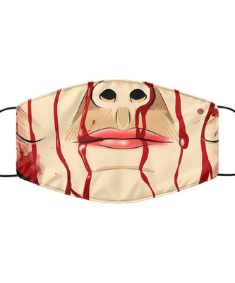 Halloween Face Mask - Horror Mask - Reusable & Washable 2 Layers Germ Protection