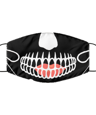 Halloween Face Mask - Horror Mask - Reusable & Washable 2 Layers Germ Protection