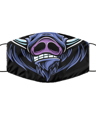Halloween Face Mask - Horror Mask - Reusable & Washable 2 Layers Germ Protection