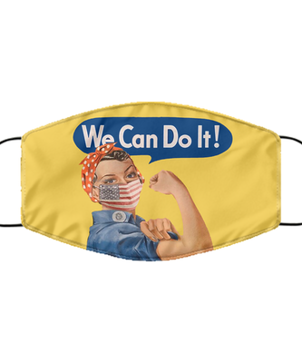 Halloween Face Mask - Rosie the RIveter Mask - Reusable & Washable 7 Layers Germ Protection