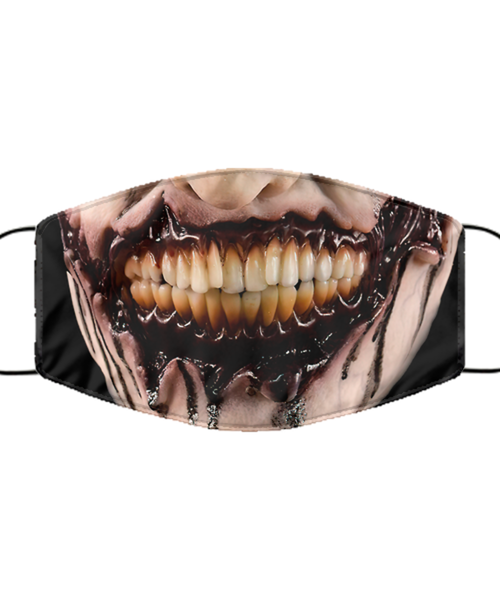 Halloween Face Mask - Horror Mask - Reusable & Washable 2 Layers Germ Protection